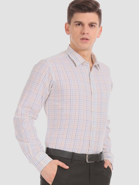 

Arrow Men White & Blue Regular Fit Checked Formal Shirt