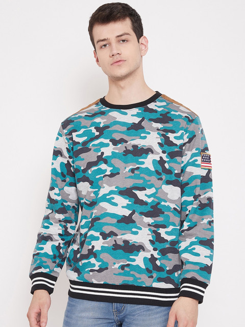 

Austin wood Men Green & Grey Printed Sweatshirt