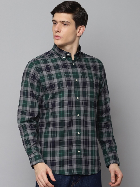 

GANT Men Green & Grey Regular Fit Checked Casual Shirt