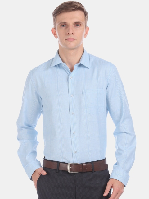 

Arrow Men Blue & White Regular Fit Checked Formal Shirt