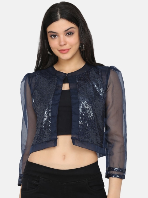 

Eavan Women Navy Blue Sequins Shrug