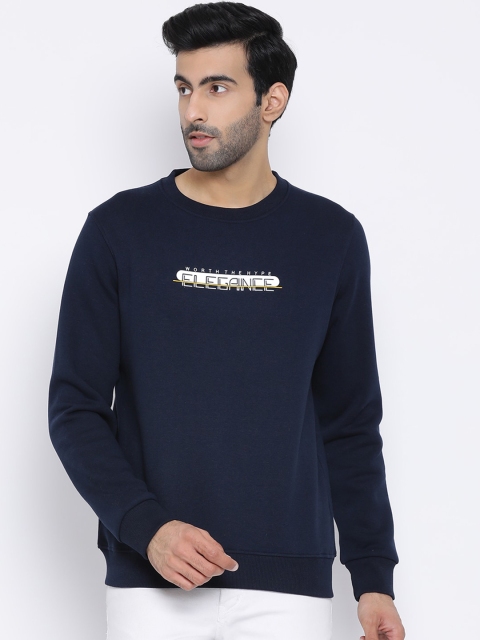 

Richlook Men Navy Blue Printed Sweatshirt