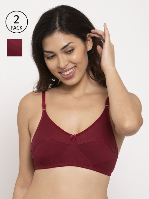 

Innocence Women Pack Of 2 Maroon Solid Non-Wired Lightly-Padded Everyday Bras BBAPLIN90554_28B