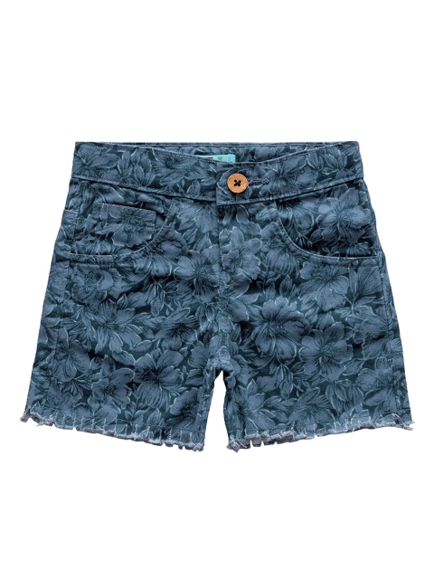 

Kid Studio Girls Blue Printed Regular Fit Regular Shorts