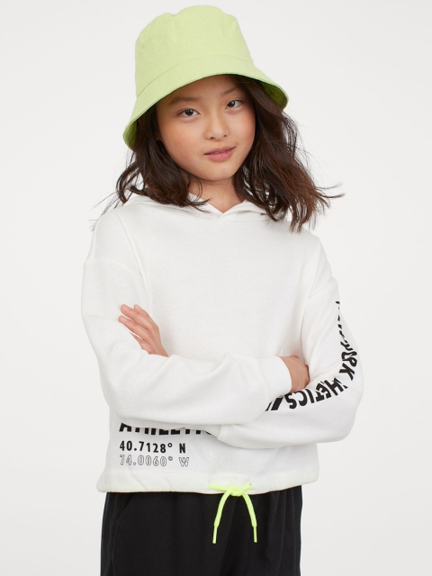 

H&M Girls White Boxy Hoodie