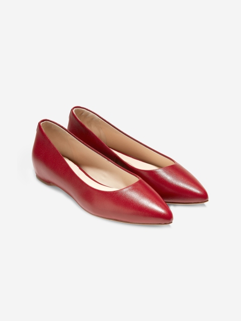 

Cole Haan Women Red Solid Leather Ballerinas