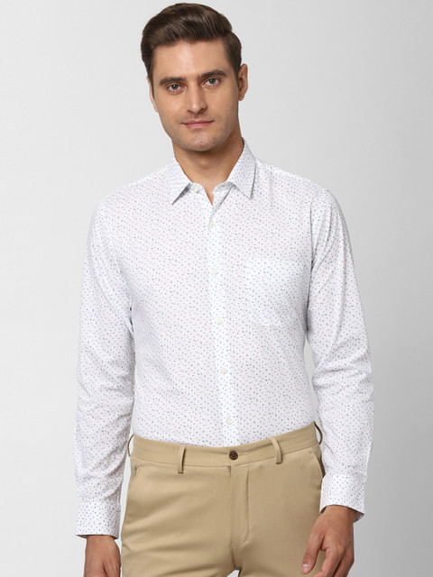 

Peter England Men White Slim Fit Printed Formal Shirt