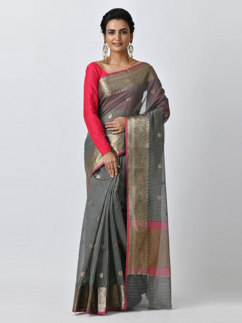 

RANGOLI Black Woven Design Saree