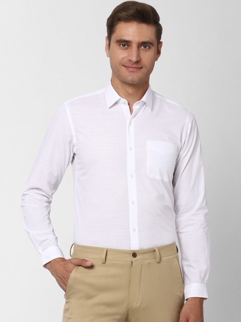 

Peter England Men White Slim Fit Solid Casual Shirt