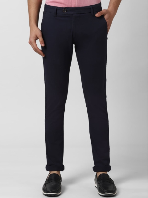 

Peter England Casuals Men Navy Blue Skinny Fit Solid Regular Trousers
