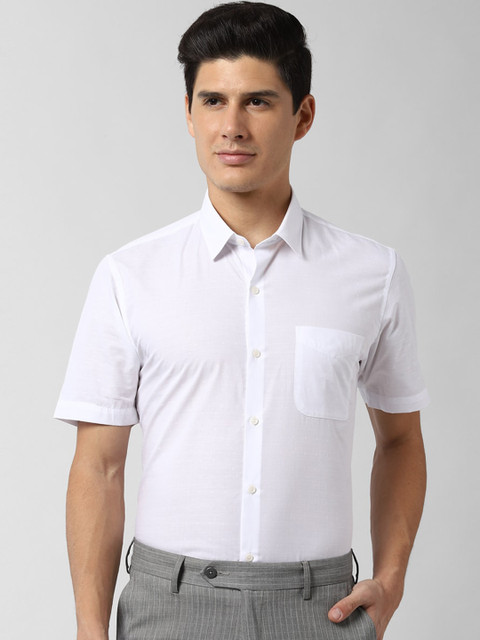 

Peter England Men White Slim Fit Solid Formal Shirt