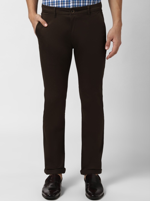 

Peter England Casuals Men Brown Slim Fit Solid Regular Trousers