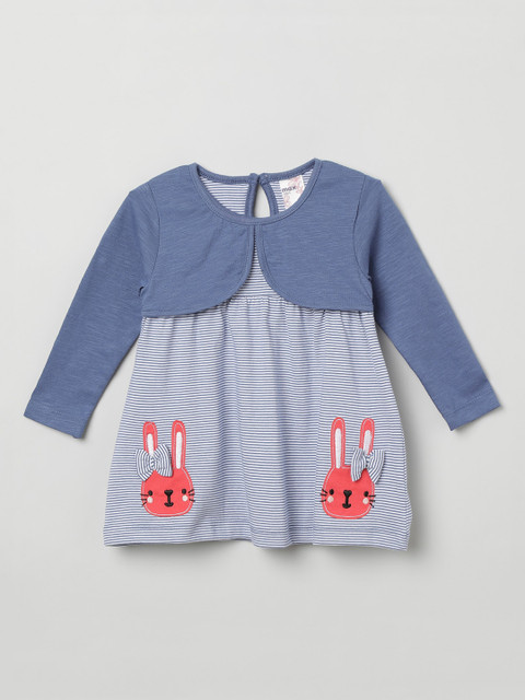 

max Girls Blue Striped A-Line Dress