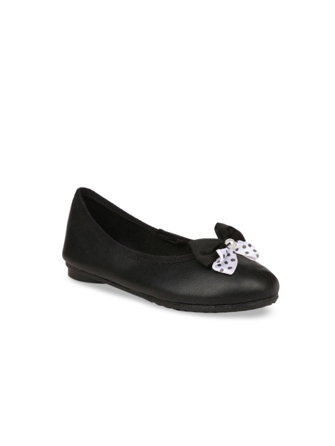 

Bubblegummers Girls Black Solid PU Ballerinas