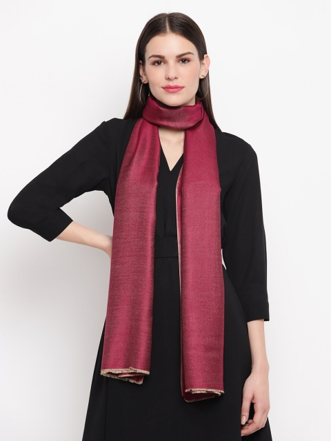 

Tossido Women Burgundy Solid Two-Toned Reversible Kashmiri Stole