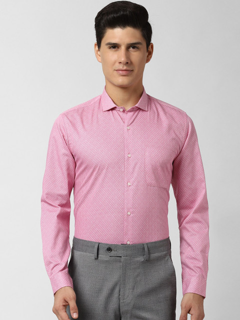 

Peter England Men Pink Slim Fit Printed Formal Shirt