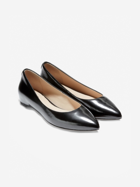 

Cole Haan Women Black Solid Leather Ballerinas