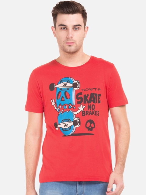 

Colt Men Red Printed Round Neck T-shirt