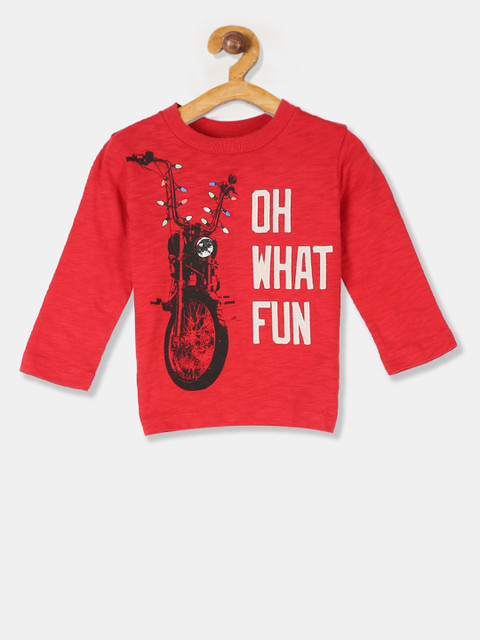 

GAP Boys Red Printed Round Neck T-shirt
