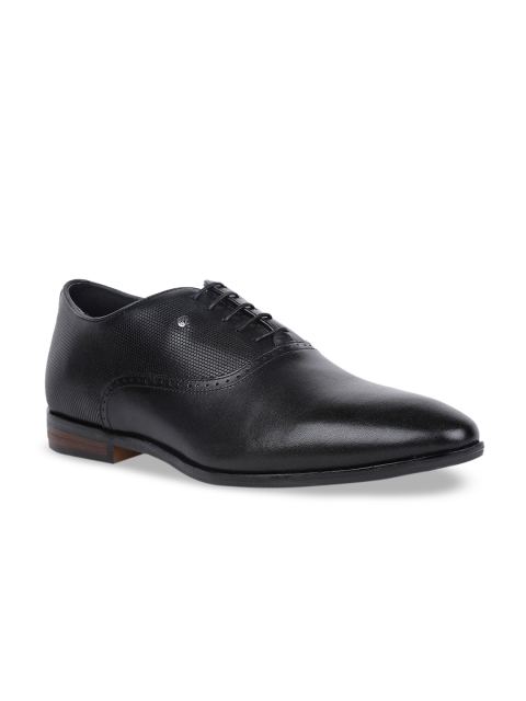 

Hush Puppies Men Black Solid Formal Leather Oxfords