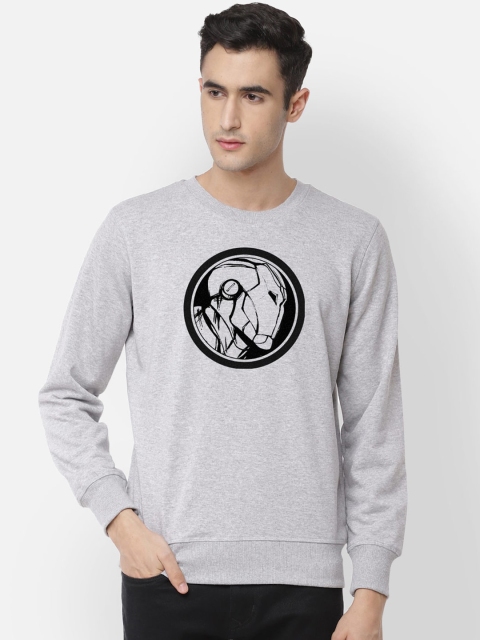 

Free Authority Iron Man Print Crew Neck Grey Sweatshirt for Men