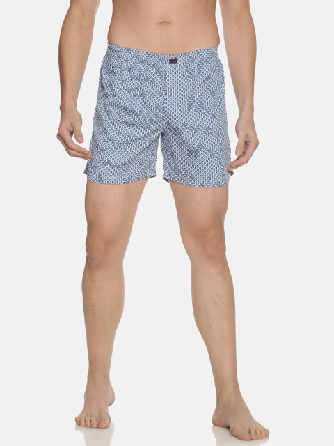 

IVOC Men White & Blue Printed Pure Cotton Boxers IOMBS02SC03L35-4345