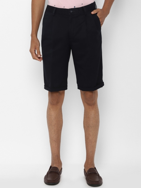 Allen Solly Men Black Solid Slim Fit Regular Shorts