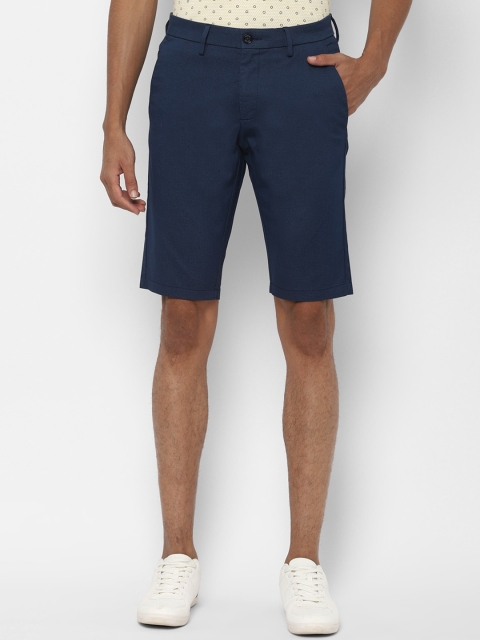 

Allen Solly Men Navy Blue Solid Slim Fit Regular Shorts