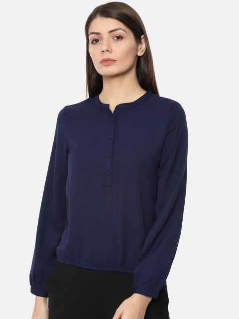 

Van Heusen Woman Navy Blue Solid Top