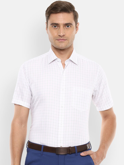 

Van Heusen Men White Regular Fit Checked Formal Shirt
