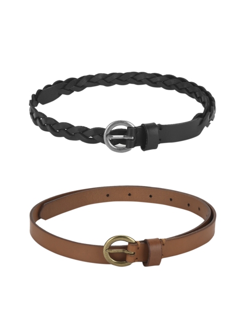 

AMERICAN EAGLE OUTFITTERS Women Set Of 2 Black & Brown Belts