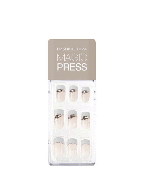 

Dashing Diva Set Of 9 Press On Nails, Grey