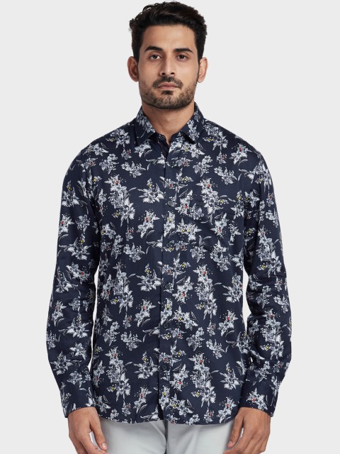 

ColorPlus Men Navy Blue Tailored Fit Printed Casual Shirt