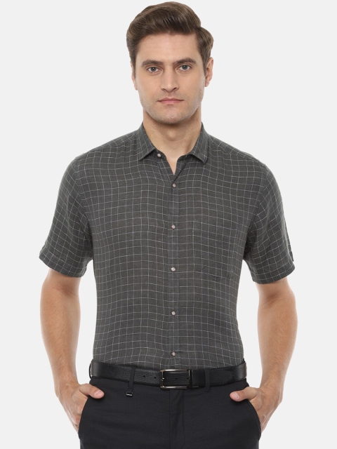 

Van Heusen Men Grey Regular Fit Checked Formal Shirt