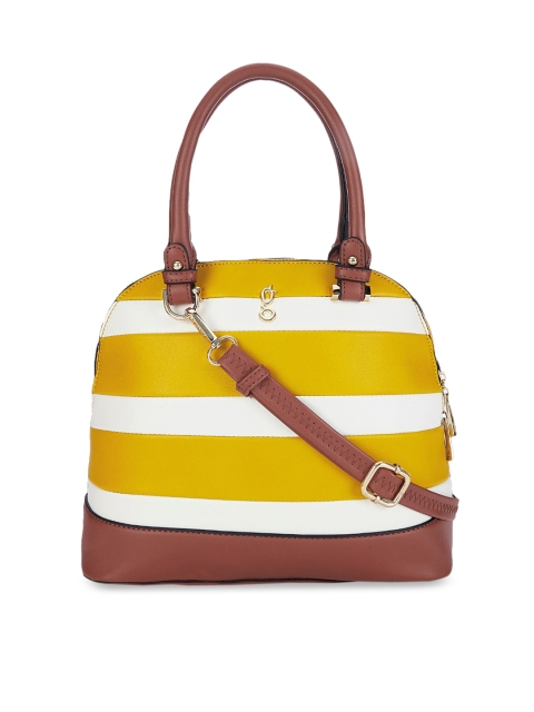 

Global Desi Yellow & White Striped Shoulder Bag