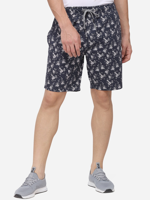 

JADE BLUE Men Navy Blue Printed Regular Fit Regular Shorts