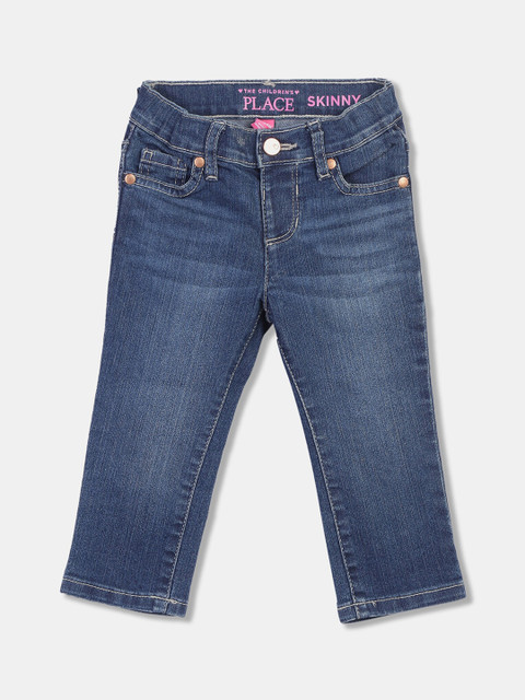 

The Childrens Place Girls Blue Skinny Fit Mid-Rise Clean Look Jeans