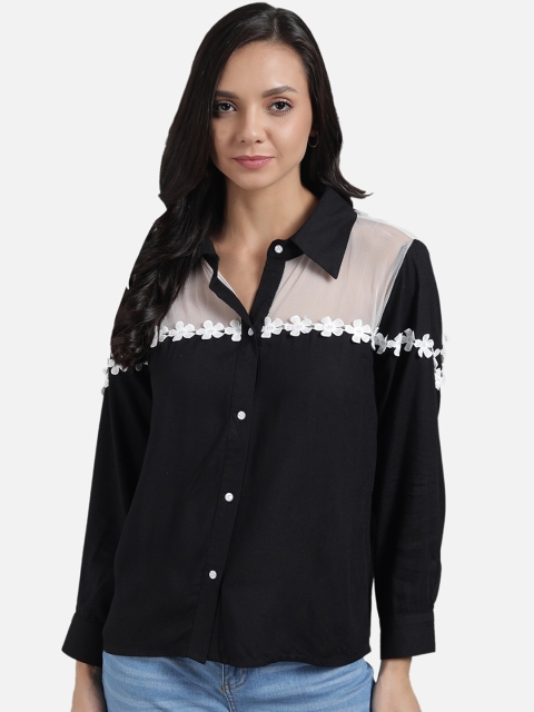 

The Dry State Women Black Solid Shirt Style Top