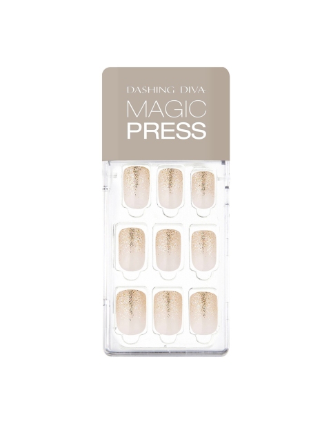 

Dashing Diva Pink Magicpress Gold Gradation Artificial Nails