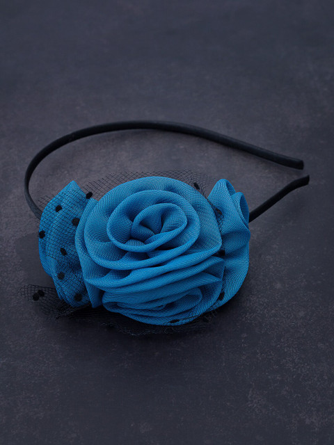 

Golden Peacock Women Blue & Black Floral Detailed Hairband