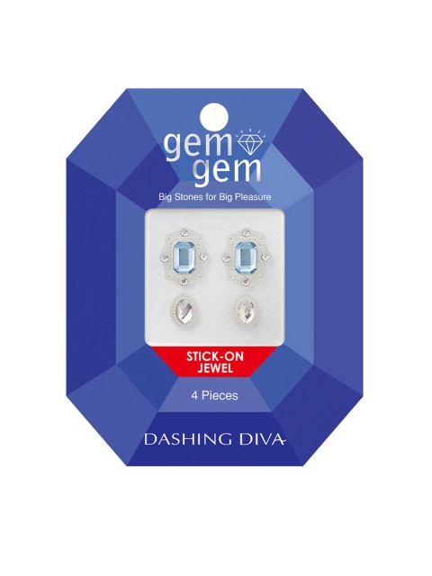 

Dashing Diva Blue Spread Gem Stones Artificial Nails