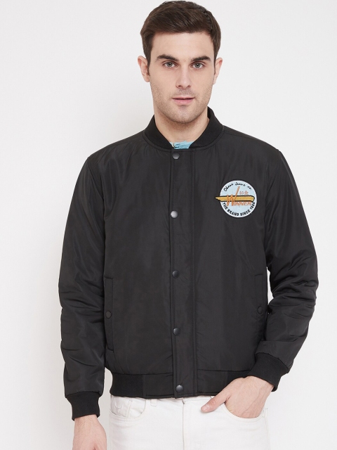 

Okane Men Black Printed Bomber