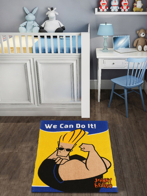 

Saral Home Yellow & Beige Johnny Bravo Printed Anti-Skid Floor Mat