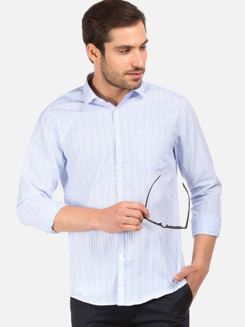

Excalibur Men Blue & White Regular Fit Striped Casual Shirt