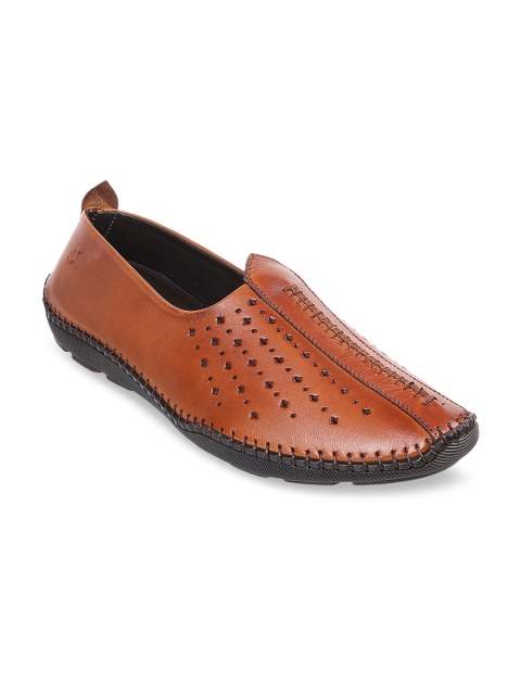 

Mochi Men Tan Brown Leather Shoe-Style Sandals
