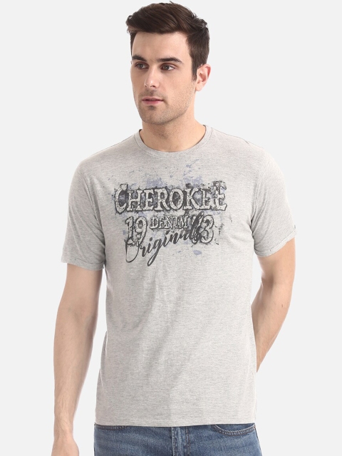 

Cherokee Men Grey Printed Round Neck T-shirt