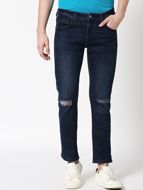 

Bewakoof Men Blue Regular Fit Mid-Rise Slash Knee Jeans
