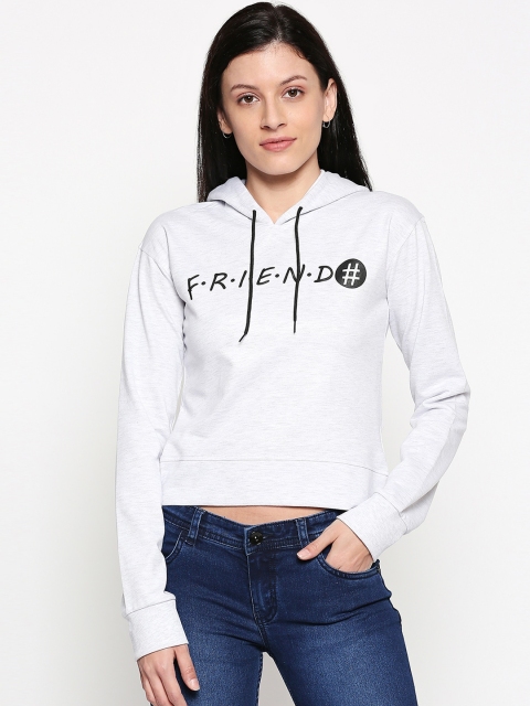 

Manola Women White Printed Hooded Sweatshirt