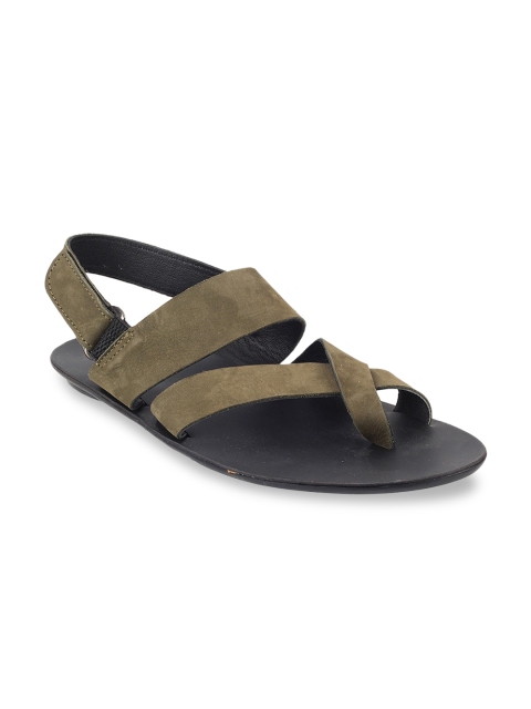 

Mochi Men Green Leather Comfort Sandals