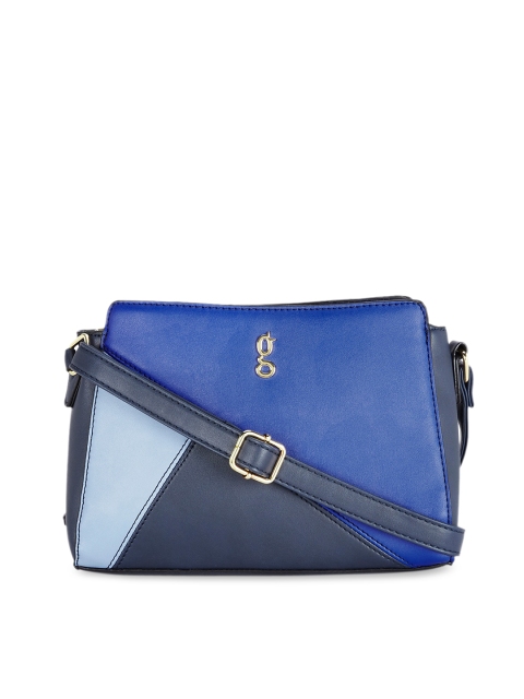 

Global Desi Blue Colourblocked Sling Bag
